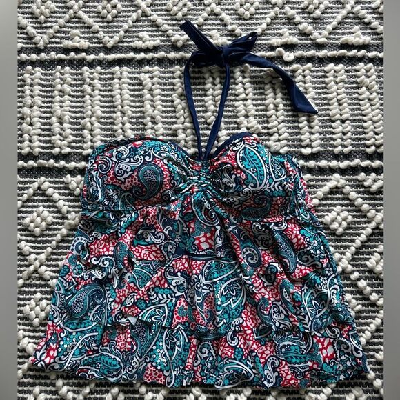 Catalina Paisley Design Swim Tankini Top - Picture 2 of 5